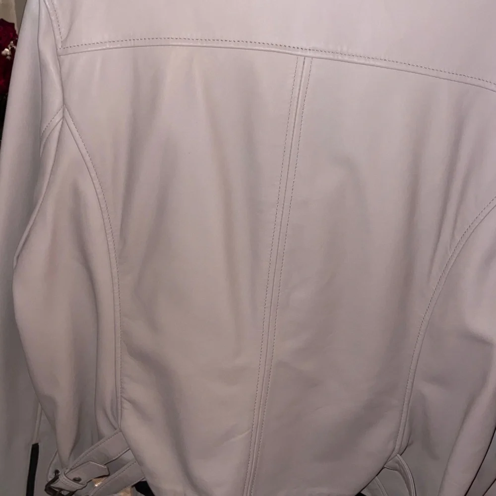 Vintage Women's Light Pink Leather Jacket - Picture 6 of 6